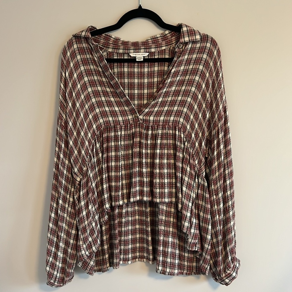 American Eagle Plaid Top - Picture 10 of 11